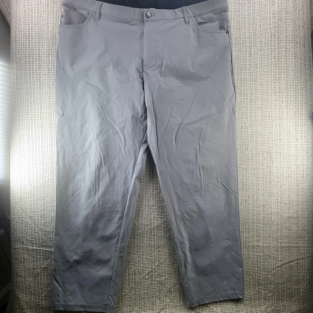 Adidas Golf Pants Mens 42x30 Gray‎ Primegreen Go-To 5 Pocket Tapered Fit Golf